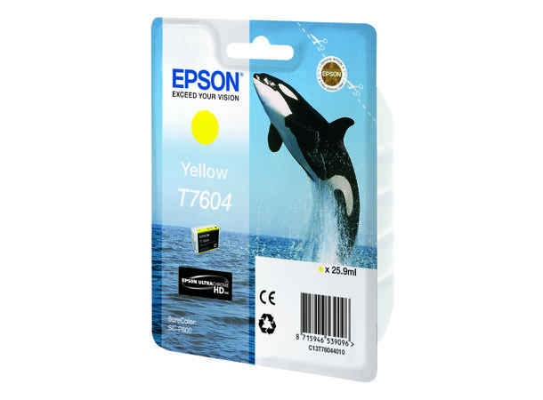 Epson Blekk T7604 Yellow Gult blekk til Epson P600 